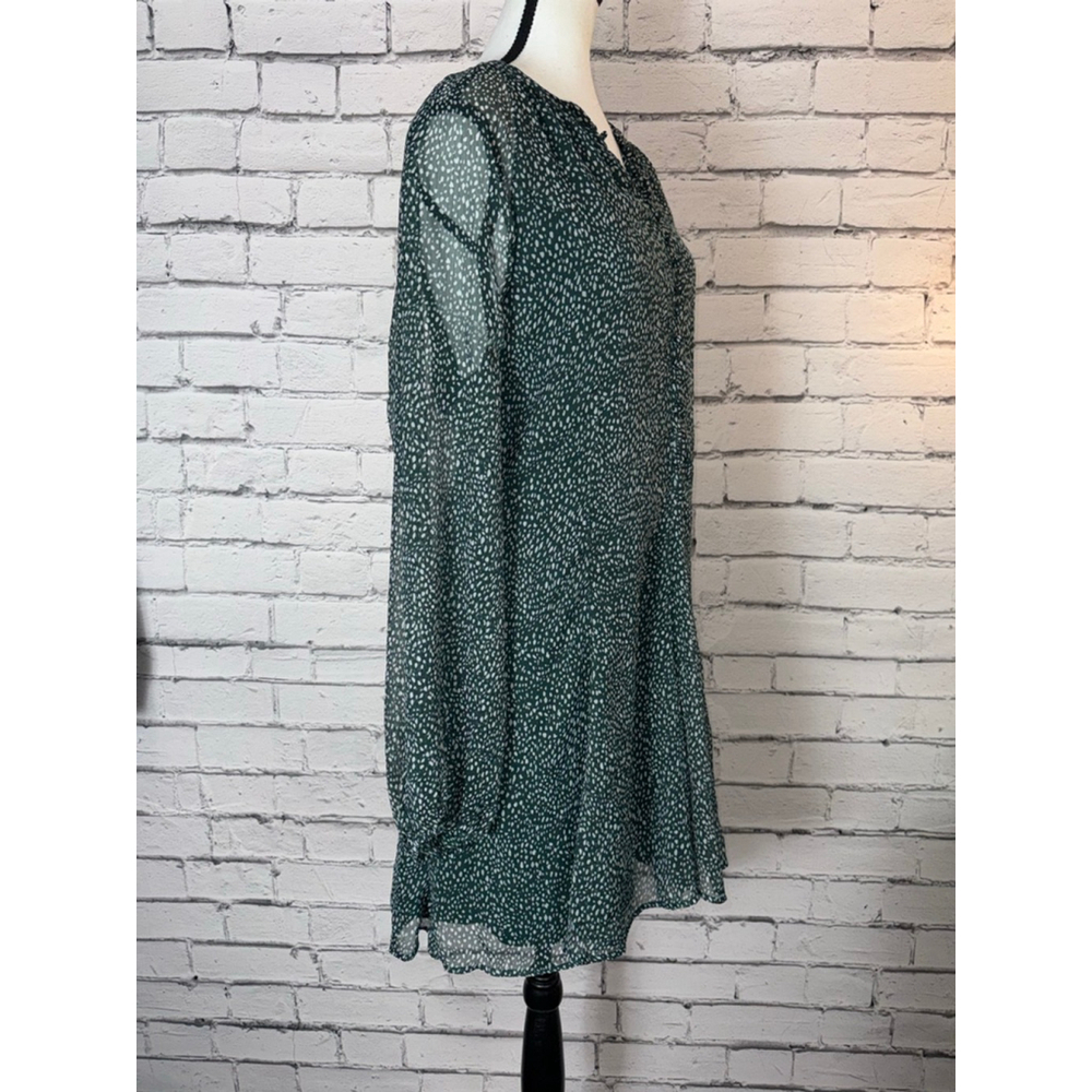 Joie Dress size XL Green & White Polka Dot Arctic Mid Balloon Sleeve Boho 90’s - Picture 8 of 14